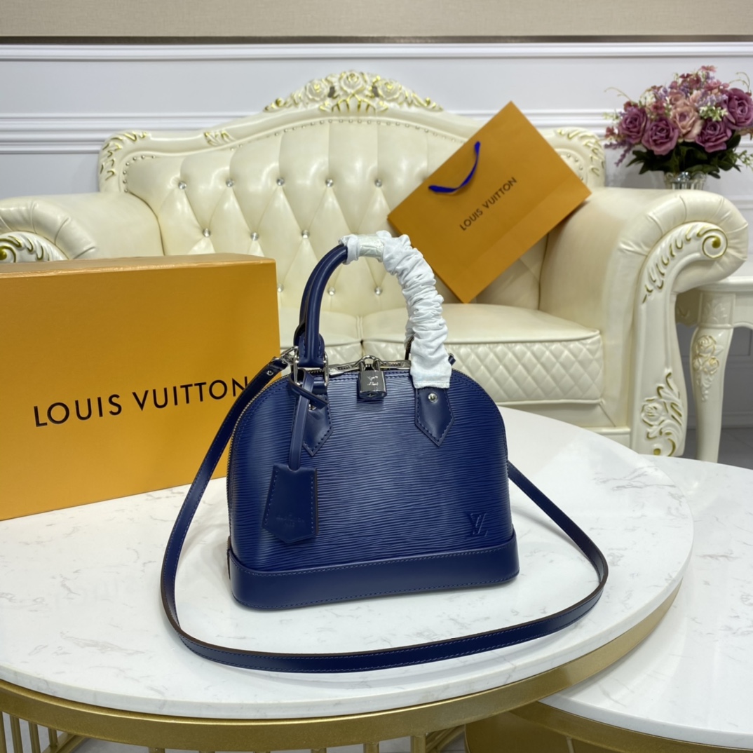 Louis Vuitton ALMA BB Epi Leather Handbag M40855 Indigo Blue